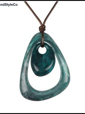 Faux Leather Cord Pendant Necklace Multilayer Wooden Bead Boho Long Statement